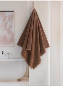 Resim Cotton %100 Banyo Havlusu 70x140 Cm Koyu Kahverengi 