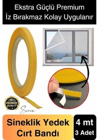 Resim 4 Mt Güçlü Premium Sineklik Yedek Cırt Bant Pencere Kapı Yapışkanlı Tül Sinek Perdesi Bandı 3 Adet 