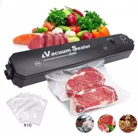 Resim Vacuum Sealer Gıda Vakum Ve Mühürleme Makinesi- Yiyecek Tazeliği Koruma Ev Ve Restoran- 10 Adet Vakum Torbası 
