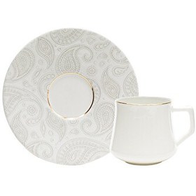 Resim Evaliza Paisley Gold 6 Kişilik Kahve Fincan Takımı 80 ml 