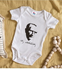 Resim Bk Kids Atatürk Temalı Beyaz Bebek Body Zıbın-23 Çok Renkli 
