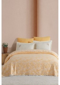 Resim Elart Tina Pike Yatak Örtüsü Çift Kişilik %100 Pamuk 220x240 Cm Sarı Sarı 