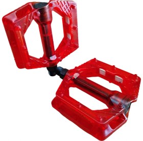 Resim Renkli Platform Pedal Şeffaf Transparan Bilyalı Reflektörlü Bisiklet Pedalı 10X10 cm 
