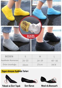 Resim Temiz Pazar Kaymaz Su Kir Geçirmez Silikon Ayakkabı Kılıfı 35 - 41 Numara 