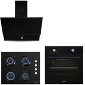 Resim Kumtel Black Still Button 3'lü Ankastre Set 