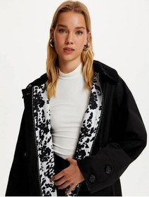 Resim Oversize Trençkot-siyah Siyah 