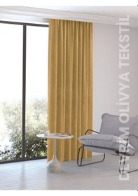 Resim Devrim Olivya Tekstil Lüks 1. Sınıf Düz Dikim Deve Tüyü Ada Fon Perde En X Yükseklik Deve Tüyü 