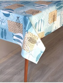 Resim Elyaf Silinebilir Pvc Muşamba Masa Örtüsü 1253-1-balıkmavi Mavi 