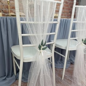 Resim Romantik İnci Nakışlı Şeffaf Kırışıksız Beyaz Tül Masa Örtüsü & Kemer Dekoru - Çift Amaçlı Düğün, Bebek Duşu, Tatlı Masası Örtüsü, Sevgililer Günü, Mezuniyet Etkinlikleri, Düğün Aksesuarları, Şeffaf Kumaş Tasarımı, Pürüzsüz Dokulu İnci İşlemeli 