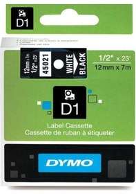 Resim Dymo D1 Şerit 12MM X 7M Siyah / Beyaz 720610 45021 