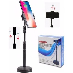 Resim Masaüstü Teleskopik Telefon Tutucu Telefon Tutacağı Ayarlanabilir Yükseklik Masaüstü Telefon Standı 