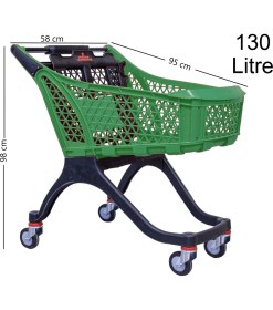 Resim Kartal Plastik Market Alışveriş Arabası 130 Litre Yeşil 