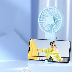 Resim MİNİ FAN,TELEFON TUTUCU,PORTATİF EL VANTİLATÖRÜ PEMBE 9,3x19cm (mavi) 