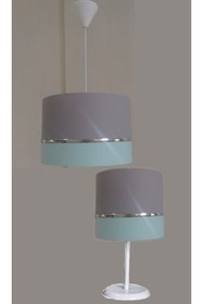 Resim ONAY M GRİ YEŞİL KUMAŞ KAPLAMA 2.Lİ SET YATAK ODASI GENÇ VE ÇOCUK ODASI AVİZE VE ABAJUR SETİ 