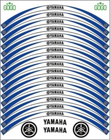 Resim Yamaha Mavi Beyaz Yamaha Reflektörlü Jant Şeridi 