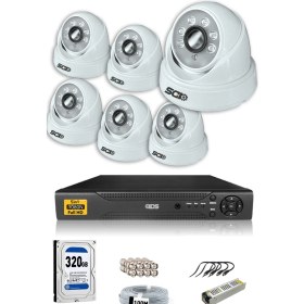 Resim Ids 6 Kameralı 5mp Sony Lensli 1080P Fullhd Güvenlik Kamerası Sistemi - Cepten Izle - 320 Iç 