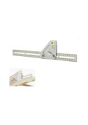 Resim Pazly Çok Fonksiyonlu Ağaç İşleme 35cm 340mm Paslanmaz Çelik Alüminyum Üçgen Cetvel Ölçme Aracı Diğer 