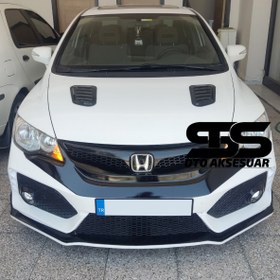 Resim Honda Civic FD6 Uyumlu Piano Black Kaput Üstü Havalandırma Izgarası 