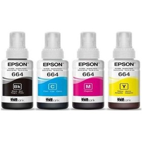 Resim Epson T664 T6641-t6642-t6643-t6644 Ecotank Et-14000 4 Renk Mürekkep Takımı 