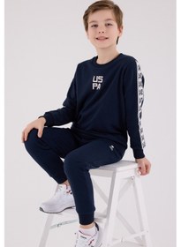 Resim U.S. Polo Assn. Lisanslı Erkek Çocuk Alt Üst 2 Parça Eşofman Takımı Us2231 Lacivert 