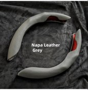 Resim Elmpaly Tesla Model 3/y Napa İnce Ter Önleyici Pu Deri Direksiyon Kılıfı Gri Gri 