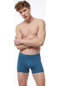 Resim Malabadi Erkek Mavi 5 Li Pamuk Elastan Boxer 5m075 Koyu Mavi 
