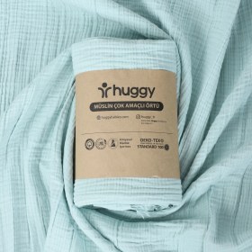Resim Huggy 4 Katlı %100 Pamuk 100x130 Müslin Bez, Müslin Örtü, Müslin Yenidoğan Bebek Battaniyesi 