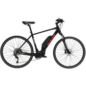 Resim Bisan E-trekking Elektrikli Bisiklet 50 Cm Disk Fren 700c Jant 10 Vites Mat Siyah Kırmızı Siyah 