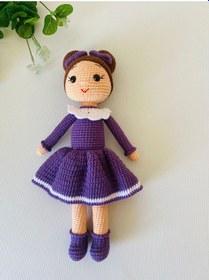 Resim Mor Şirin Bebek El Emeği Örgü Amigurumi Oyuncak 