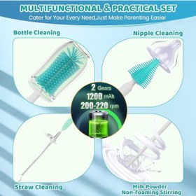 Resim Elektrikli Biberon Fırça Seti - Uv Sterilizatörle Temizlemek Için Taşınabilir Biberon Fırçaları 