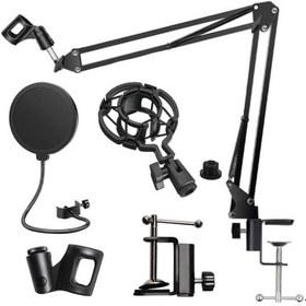 Resim Larkin NB39 Mikrofon Sehpası + Pop Filtre + Mikrofon Tutucu + ShockMount Set 