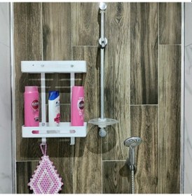 Resim TİTAN Banyo Duşakabin İçi Katlı Organizer Beyaz Şampuanlık 