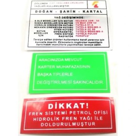 Resim Behin Dizayn Tofaş Doğan Şahin Kartal Motor Etiket Takımı 