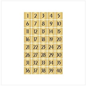 Resim Metal Kapı Masa Dolap Numarası Sade Model 7x7cm Altın Renk 40 Adet 1 40 