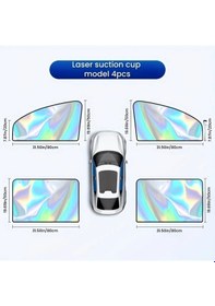 Resim Xuweiwei 4 Adet Emme Başlıklı Araç Güneşlik Seti Manyetik Çekmeli Side Cam Perdesi 