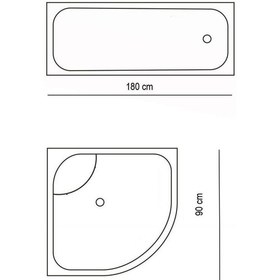Resim Zethome Jackline Banyo Duş Perdesi 1076 Tek Kanat 1X180X200 gri 