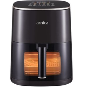 Resim DEKORANLA Siyah hava fritözü, sağlıklı ve pratik pişirme için ideal, yüksek performanslı tasarım 