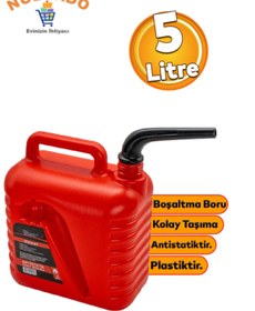 Resim NUBLADO Boşaltma Borulu Plastik Antistatik Benzin Bidonu 5Litre Akaryakıt Mazot Taşıma Doldurma Depolama. 