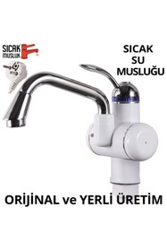 Resim ozbience Elektrikli Ani Su Isıtıcı, Termal Şofben, Musluk Monteli, Pratik Kullanım 