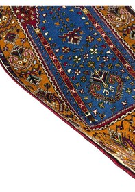 Resim El Dokuma Sıfır Büyük Yahyalı Namazlık 84x160 Kök Boya %100 Yün Seccade Lacivert 