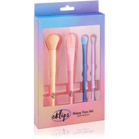 Resim eklips Renkli Makyaj Fırçası Seti 