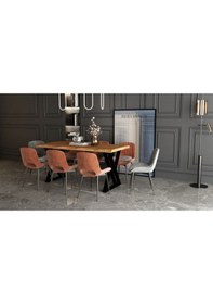 Resim Masif Ahşap Pinus Sulamalı Yemek Masası 85 x 100 x 76cm 