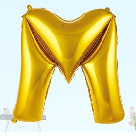 Resim M Harf Folyo Balon. 100 CM - Altın 