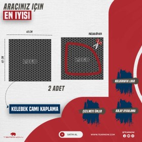 Resim Tear Now Her Araca Uyumlu Kelebek Camı Kaplama - Mat Siyah & Hologram 