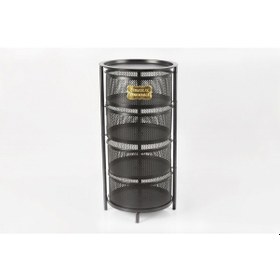 Resim 4 Katlı Metal Açılır Kapanır Paslanmaz Sebzelik Siyah 