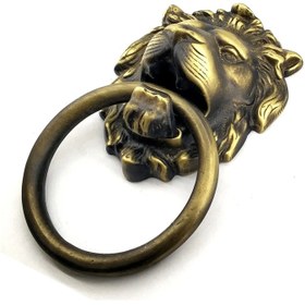 Resim shopwave Antika Tarz Dekoratif Pirinç Kapı Tokmağı, Taktak - 102x130 Mm, Antik 