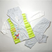 Resim Kapüşonlu Bebek Pijama Takımı Gri 