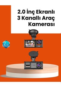 Resim Full Hd Araç Kamerası Çift Yönlü Kayıt Ve Darbe Sensörü - 