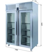 Resim Galleyz Dik Tip Dondurucu - 2 Cam Kapılı - 140x77xx210 Cm 
