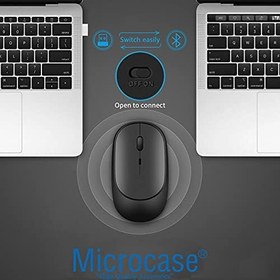 Resim Microcase 1600 DPI Şarj Edilebilir 2.4 GHz Bluetooth Kablosuz Mouse - AL2674 Beyaz 